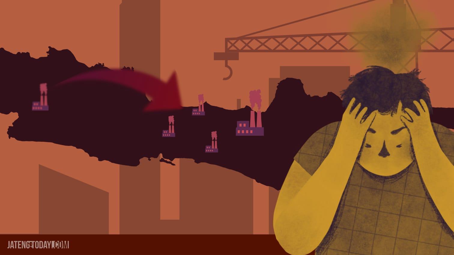 Ilustrasi upah murah di Jawa Tengah membuat buruh menderita.