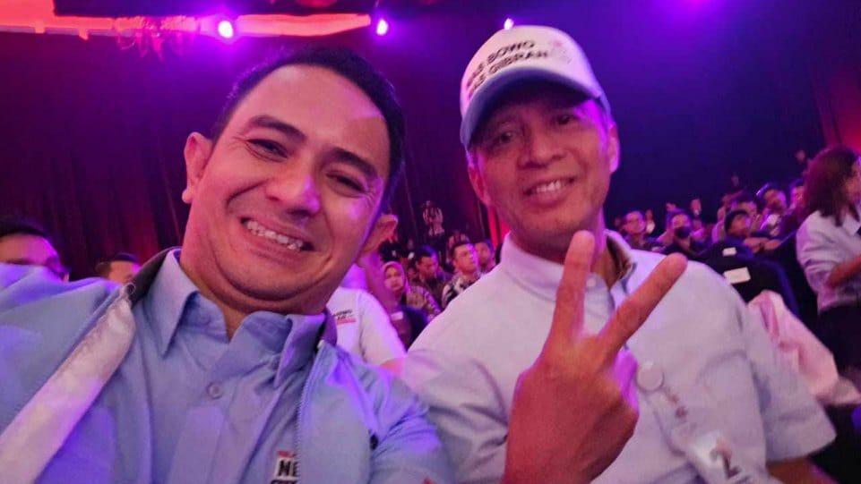 Aditya Yusma (kiri) di acara debat kedua Pilpres 2024 untuk mendukung Prabowo-Gibran. (istimewa)