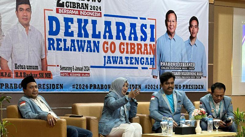 Relawab Go Gibran sedang deklarasi di Hotel Kesambi Semarang. (istimewa)
